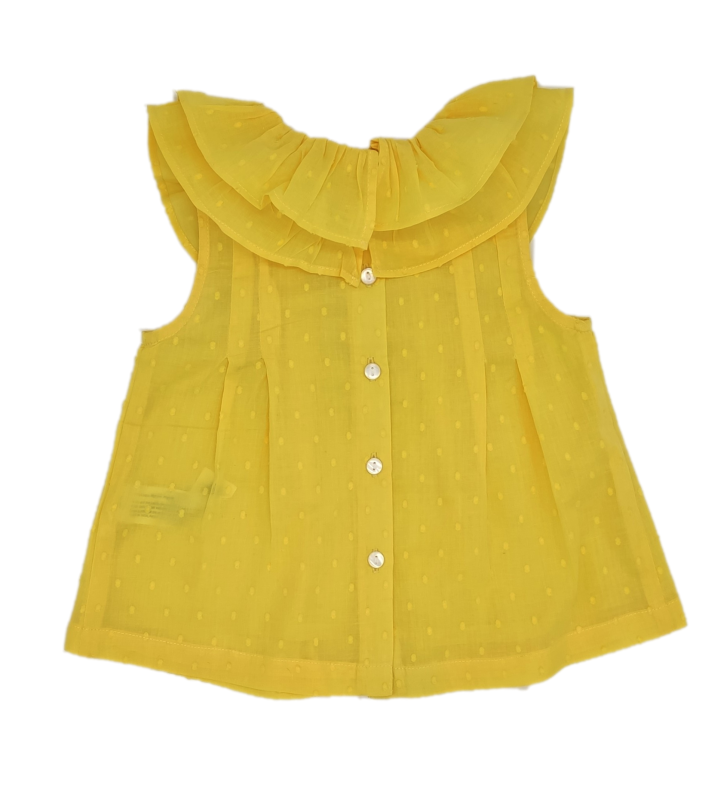 CAMISA NIÑA VOLANTE AMARILLA